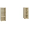 Meubles TV 2 pcs Chêne sonoma 107x35x37 cm Bois d'ingénierie 