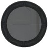 Canapé de jardin table coussins demi-rond noir résine tressée 