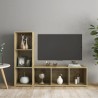 Meubles TV 2 pcs Chêne sonoma 107x35x37 cm Bois d'ingénierie 