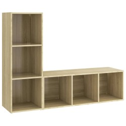 Meubles TV 2 pcs Chêne sonoma 107x35x37 cm Bois d'ingénierie 