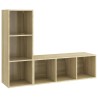 Meubles TV 2 pcs Chêne sonoma 107x35x37 cm Bois d'ingénierie 