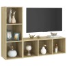 Meubles TV 2 pcs Chêne sonoma 107x35x37 cm Bois d'ingénierie 