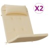 Coussins de chaise adirondack lot de 2 beige tissu oxford 