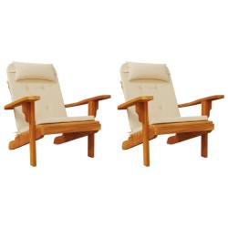 Coussins de chaise adirondack lot de 2 beige tissu oxford 