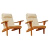 Coussins de chaise adirondack lot de 2 beige tissu oxford 