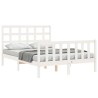 Cadre de lit sans matelas blanc bois de pin massif 