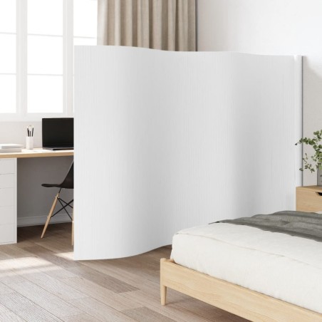Cloison de séparation blanc 165x400 cm bambou 