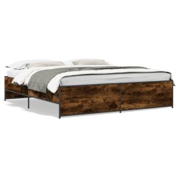 Cadre de lit sans matelas chêne fumé 180x200 cm 
