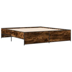 Cadre de lit sans matelas chêne fumé 180x200 cm 