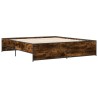 Cadre de lit sans matelas chêne fumé 180x200 cm 