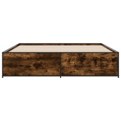 Cadre de lit sans matelas chêne fumé 180x200 cm 