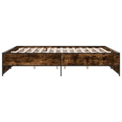 Cadre de lit sans matelas chêne fumé 180x200 cm 