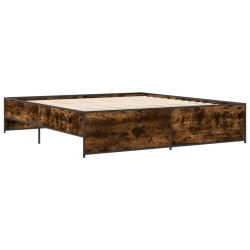Cadre de lit sans matelas chêne fumé 180x200 cm 
