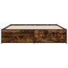 Cadre de lit sans matelas chêne fumé 200x200 cm 
