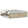 Cadre de lit sans matelas chêne sonoma 200x200 cm 