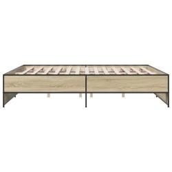 Cadre de lit sans matelas chêne sonoma 200x200 cm 