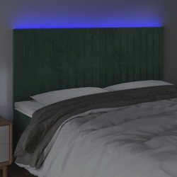 Tête de lit à LED Vert foncé 180x5x118/128 cm Velours  