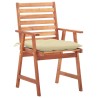 Chaises à manger d'extérieur lot de 2 et coussins Acacia massif 