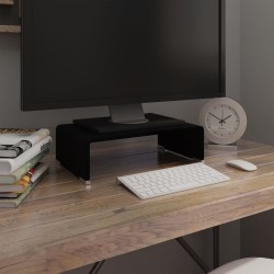 Meuble TV/support pour moniteur 40x25x11 cm verre noir 