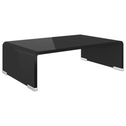 Meuble TV/support pour moniteur 40x25x11 cm verre noir 