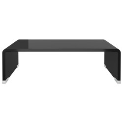 Meuble TV/support pour moniteur 40x25x11 cm verre noir 