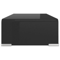 Meuble TV/support pour moniteur 40x25x11 cm verre noir 