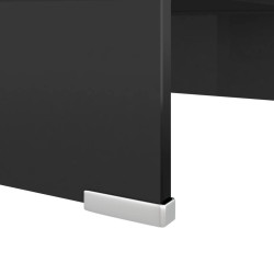 Meuble TV/support pour moniteur 40x25x11 cm verre noir 