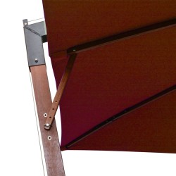 Parasol de jardin suspendu avec mât terre cuite bois de sapin 