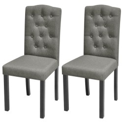 Chaises à manger lot de 2 gris tissu 