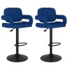 Tabourets de bar lot de 2 bleu tissu 
