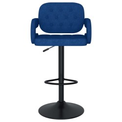 Tabourets de bar lot de 2 bleu tissu 
