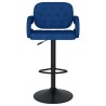 Tabourets de bar lot de 2 bleu tissu 