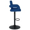 Tabourets de bar lot de 2 bleu tissu 