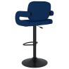 Tabourets de bar lot de 2 bleu tissu 