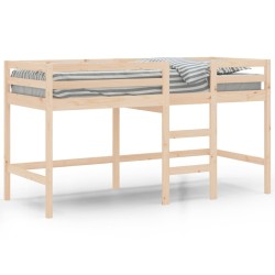 Lit mezzanine d'enfants sans matelas avec échelle 80x200 cm 