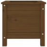 Jardinière marron miel 40x40x39 cm bois massif de pin 