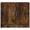 Armoire de lavabo chêne fumé 63x29x55 cm bois d'ingénierie 