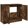 Armoire de lavabo chêne fumé 63x29x55 cm bois d'ingénierie 