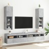 Meubles TV avec lumières LED 2 pcs gris béton 30,5x30x102 cm 