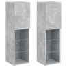 Meubles TV avec lumières LED 2 pcs gris béton 30,5x30x102 cm 