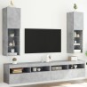 Meubles TV avec lumières LED 2 pcs gris béton 30,5x30x102 cm 