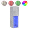 Meubles TV avec lumières LED 2 pcs gris béton 30,5x30x102 cm 