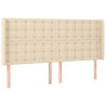 Tête de lit à LED Crème 203x16x118/128 cm Tissu 