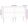 Tête de lit à LED Crème 203x16x118/128 cm Tissu 