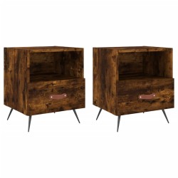 Tables de chevet 2pcs chêne fumé 40x35x47,5cm bois d’ingénierie 