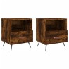 Tables de chevet 2pcs chêne fumé 40x35x47,5cm bois d’ingénierie 