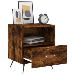 Tables de chevet 2pcs chêne fumé 40x35x47,5cm bois d’ingénierie 
