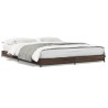 Cadre de lit sans matelas chêne marron 135x190 cm 