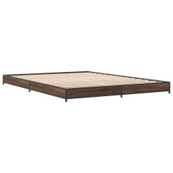 Cadre de lit sans matelas chêne marron 135x190 cm 
