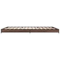 Cadre de lit sans matelas chêne marron 135x190 cm 